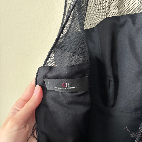 Carolina Herrera Ostrich Feather Elegant LBD Cocktail Party Dress - Picture 2 of 13